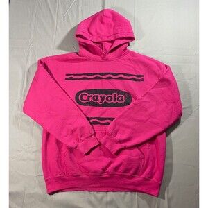 Crayola Adult Hooded Sweatshirt Pink Size Medium Unisex Crayon Hoodie